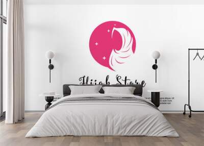 Hijab style logo design template with unique concept Premium Vector Wall mural