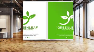 Leaf logo abstract with modern concept Premium Vector part 2 Wall mural