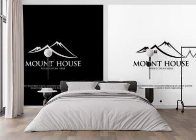 Mountain house logo abstract with creative concept Premium Vector Wall mural