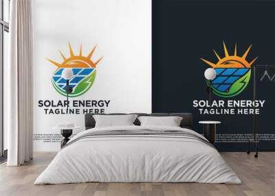 Solar energy logo design summer sunburst with unique concept Premium Vector Part 8 Wall mural