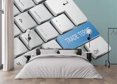 trade terms written on the keyboard button Wall mural