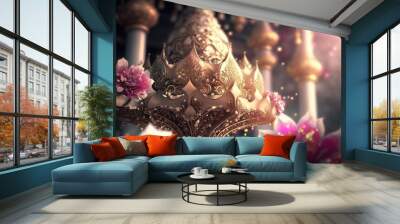 decorative and beautiful indian wedding venue celebrate love generative ai Wall mural