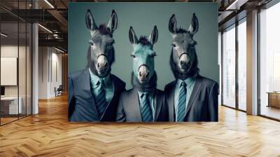 donkey face businessmen banner fun and unique concept for business generative ai Wall mural