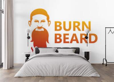 Burn Beard Logo Template Design Wall mural