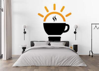 Coffee Idea Bulb Logo Template Design Wall mural