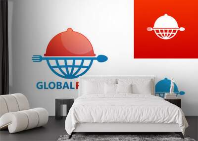 Global Food Logo Template Design Vector, Emblem, Design Concept, Creative Symbol, Icon Wall mural