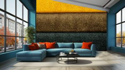 a variety of fabrics with a color palette Wall mural