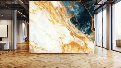 Abstract marble texture with gold splashes, luxury background Wall mural