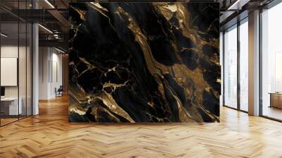 Black gold marble texture, background pattern Wall mural