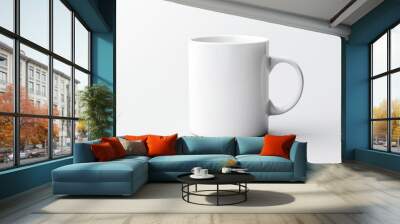 Blank cup on white background Wall mural