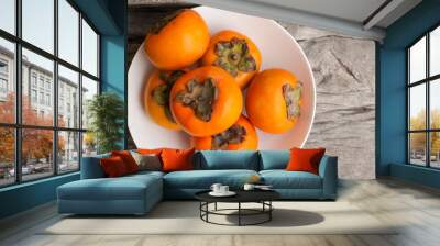 fresh persimmon. Wall mural