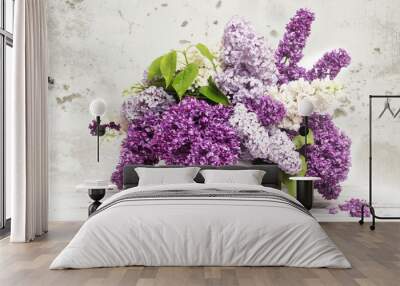 Beautiful Bunch of Lilac in the Vase Wall mural