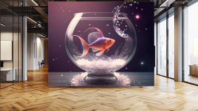 goldfish jumping out of the water Wall mural