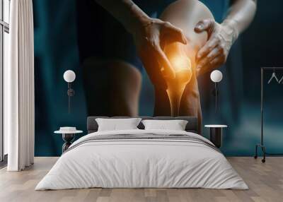 Highlighted pain in knee Wall mural