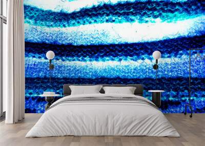 Scandinavian Abstract. Blue Knit Fabric Rib. Wall mural