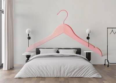 Wooden hanger on white background Wall mural