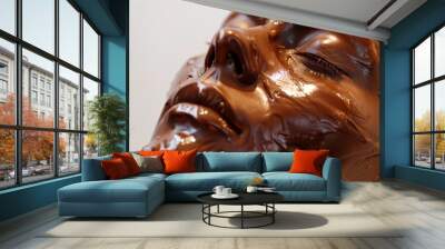 A woman's face covered in chocolate Wall mural