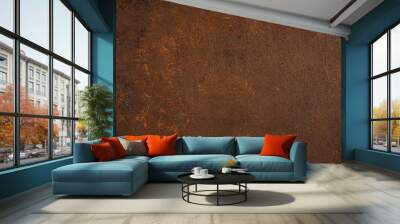 Dark brown textured surface with rust effect Wall mural