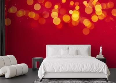 Festive red banner with lights, decoration for Chinese New Year Wall mural