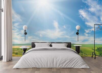 Fields, meadows and pastures on terraced hillsides. ​ Wall mural