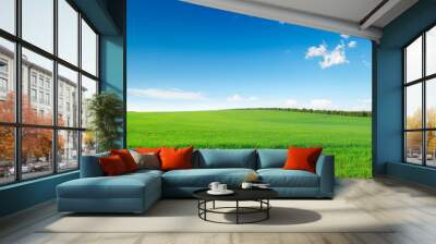 picturesque green field Wall mural