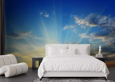 the sun above the horizon Wall mural