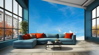 White clouds in the blue sky. Wall mural