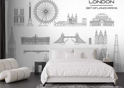 London skyline line art 1 Wall mural