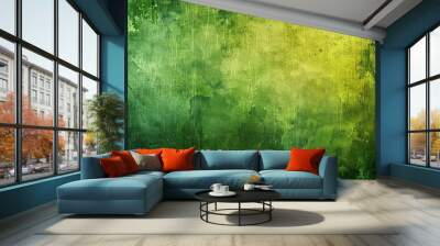 Green background with grunge texture Wall mural