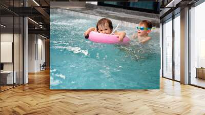 Girl in swimming pool Wall mural