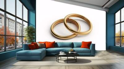 a pair of gold rings Wall mural