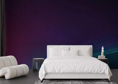 Modern neon background with reflection of blue and purple lines. Wall mural