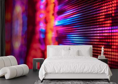 Large led projection screens. Colorful abstract background. Light show on the stage. Wall mural