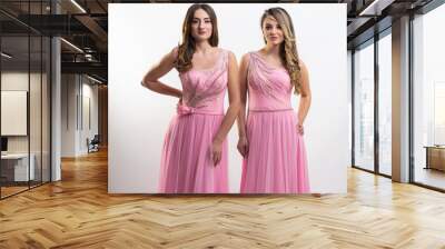 two bridesmaids on white background Wall mural