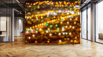 festive background with natural bokeh, abstract defocused city l Wall mural