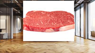 premium Japanese meat sliced wagyu marbled beef isolated on white background Wall mural