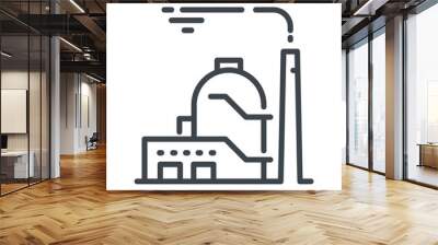 Vector steel plant line icon isolated on transparent background. Wall mural