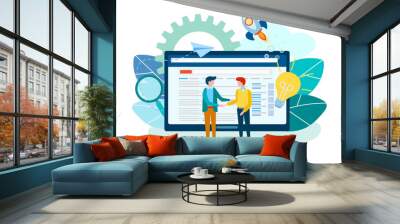 Handshake of business partners. Wall mural