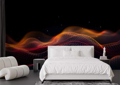 3d abstract modern background with flowing particles Wall mural