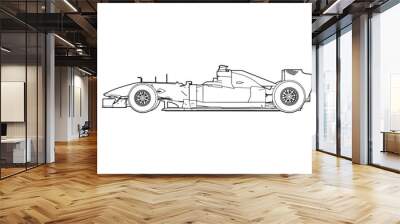 Silhouette F1 Car Vector Wall mural