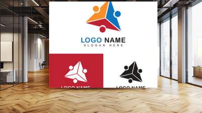 Triangle logo design template. Icon logotype element for community. Wall mural