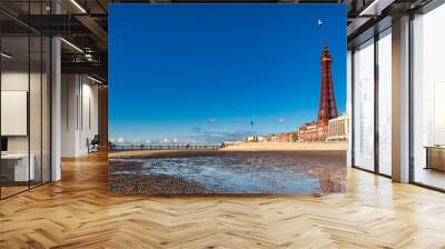 blackpool under blue skies Wall mural