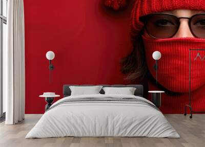 Festive Red Fashion for Christmas Celebrations Wall mural