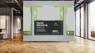 Digital marketing agency socal media post, premium vectors  Wall mural