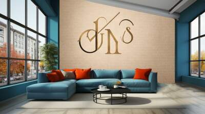 Modern monogram design for wallpaper Wall mural