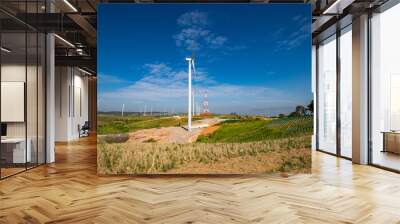 Khao Khao wind turbines on mountain, Phetchabun, Thailand Wall mural