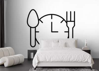 Food, schedule, clock icon. Element of Health life icon. Thin line icon Wall mural