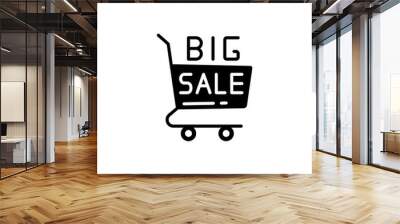 Grocery trolley, sale icon. Simple vector black friday icons for ui and ux, website or mobile application Wall mural