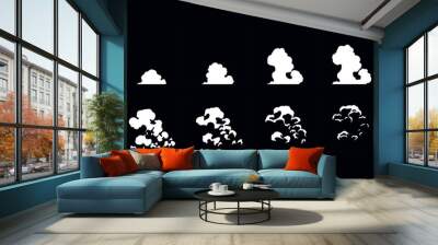 Dust explosion 2d cartoon animation. Smoke animated sprite sheet. fire animation. Wall mural