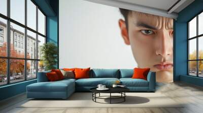 24 years old Asian male, copy space, angry Wall mural